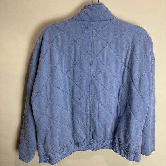 Bagatelle Jacket Women's 1X Chambray Blue Quilted Full Zip Oversized Boxy New - Picture 7 of 8